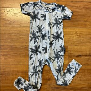 Little Bipsy Black and Gray Palm Print Kids One Piece